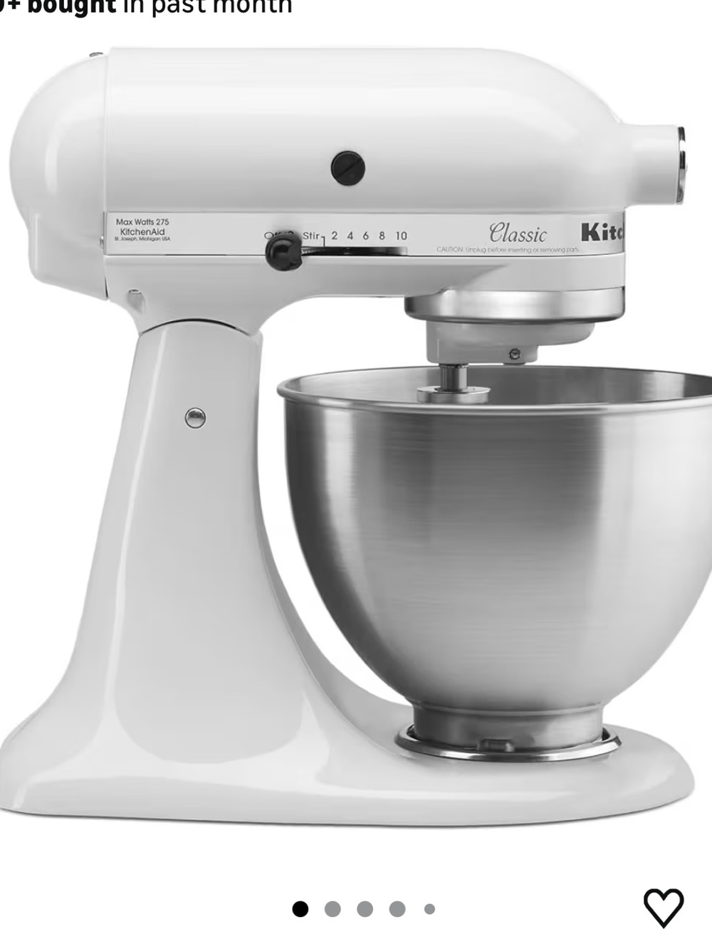 KitchenAid Classic Tilt- Head Stand Mixer in White 4.5 Quart New in Box!!